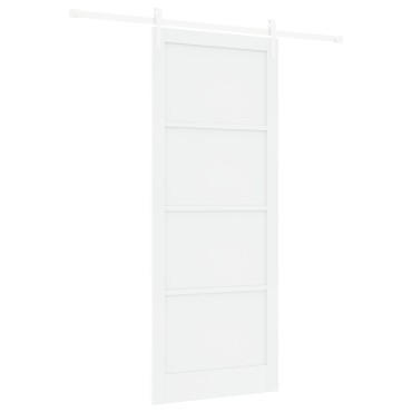 Συρόμενη Πόρτα vidaXL με Σετ Υλικού Λευκή 93x232 cm Μασίφ Ξύλο Πεύκου, Εσωτερική Πόρτα vidaXL 'ORKDAL' Λευκή 93x232x4 cm Μασίφ Ξύλο Πεύκου