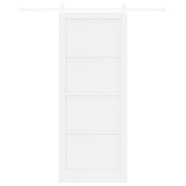 Συρόμενη Πόρτα vidaXL με Σετ Υλικού Λευκή 93x232 cm Μασίφ Ξύλο Πεύκου, Εσωτερική Πόρτα vidaXL 'ORKDAL' Λευκή 93x232x4 cm Μασίφ Ξύλο Πεύκου