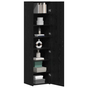 vidaXL Υψηλό Ντουλάπι Μαύρης Βελανιδιάς 45x42.5x185cm Επεξεργασμένο Ξύλο 1 τεμ.