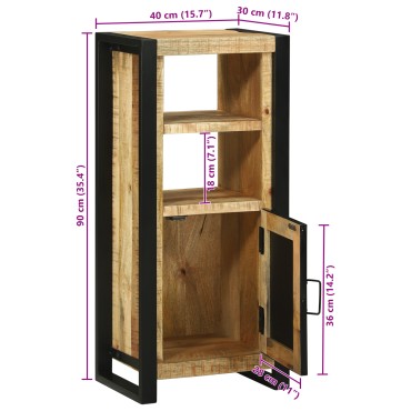 vidaXL Ντουλάπι τοίχου μπάνιου 40x30x90cm Μασίφ άγριο ξύλο μάνγκο