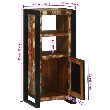 vidaXL Ντουλάπι Τοίχου Μπάνιου 40x30x90cm Μασίφ Ξύλο Ανακυκλωμένο