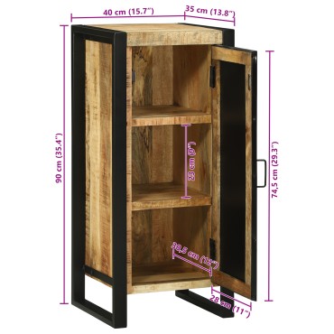 vidaXL Ντουλάπι Τοίχου 40x35x90cm Μασίφ Άγριο Ξύλο Μάνγκο