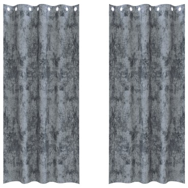 vidaXL Βελούδινες Κουρτίνες 2 τμχ. Ασημί Γκρι 245x140cm Βελούδο