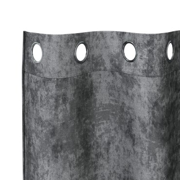 vidaXL Κουρτίνες 2 τεμ με τρύπες Γκρι 140x140 εκ