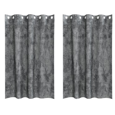 vidaXL Βελούδινες Κουρτίνες 2 τμχ. Γκρι 175x140cm Βελούδο
