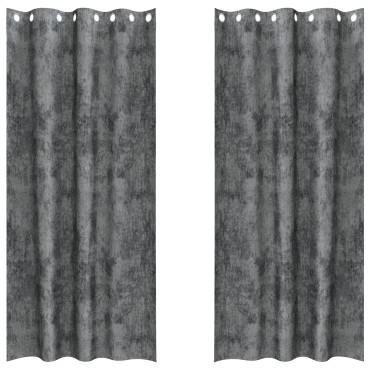 vidaXL Βελούδινες Κουρτίνες 2 τμχ. Γκρι 225x140cm Βελούδο