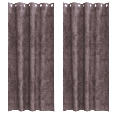 vidaXL Βελούδινες Κουρτίνες 2 τμχ. Καφέ 245x140cm Βελούδο