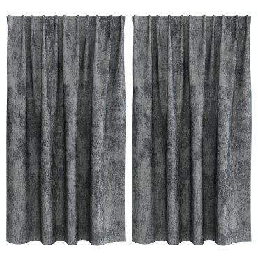vidaXL Κουρτίνες Velvet 2 τεμ. με Τσέπες Γκρι 140x140cm