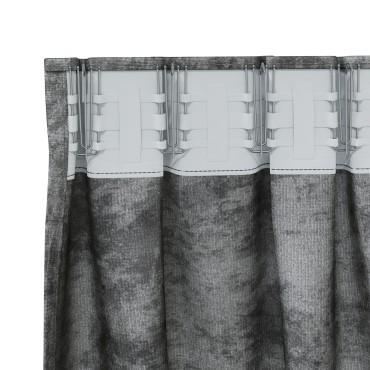 vidaXL Βελούδινες Κουρτίνες 2 τμχ. Γκρι 140x140cm Βελούδο