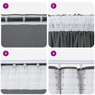 vidaXL Βελούδινες Κουρτίνες 2 τμχ. Γκρι 140x140cm Βελούδο