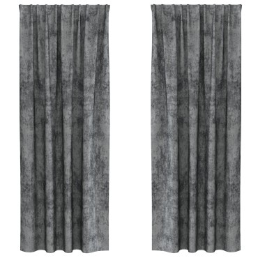 vidaXL Βελούδινες Κουρτίνες 2 τμχ. Γκρι 245x140cm Βελούδο