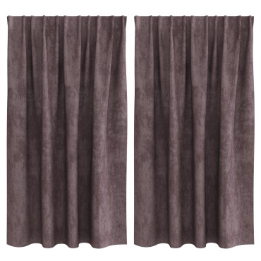 vidaXL Βελούδινες Κου curtains 2 τεμ. με οπές Καφέ 140x140cm
