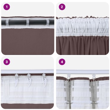 vidaXL Βελούδινες Κουρτίνες 2 τμχ. Καφέ 175x140cm Βελούδο