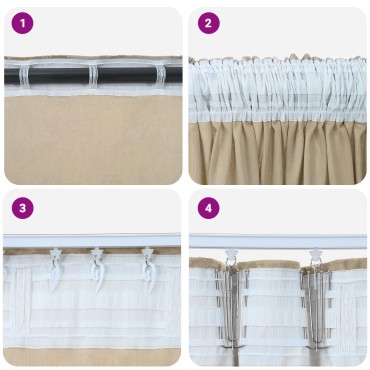 vidaXL Βελούδινες Κουρτίνες 2 τμχ. Κρεμ 245x140cm Βελούδο