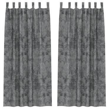 vidaXL Βελούδινες Κουρτίνες 2 τμχ. Γκρι 225x140cm Βελούδο