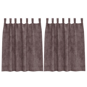 vidaXL Βελούδινες Κουρτίνες 2 τμχ. Καφέ 140x140cm Βελούδο