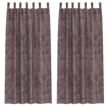 vidaXL κουρτίνες 2 τεμ με θηλιές Καφέ 245x140cm