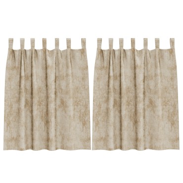 vidaXL Βελούδινες Κουρτίνες 2 τμχ. Κρεμ 140x140cm Βελούδο
