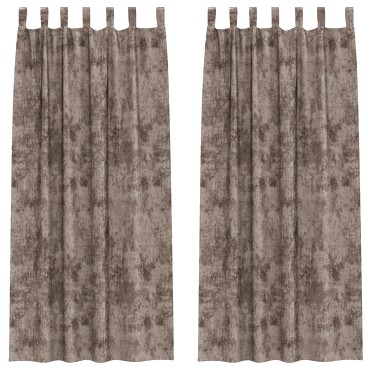 vidaXL κουρτίνες βελούδου 2 τεμ με μάτια Καφέ 245x140cm