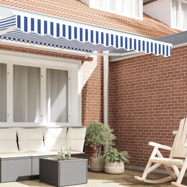 vidaXL Τέντα Valance της για σκελετό 2.5 μ Μπλε και Λευκή 2.3x0.2 μ