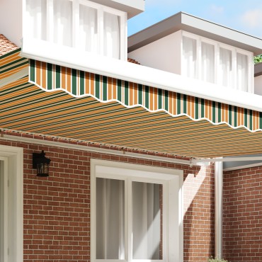 vidaXL Tέντα Valance για πλαίσιο 5 μ Πράσινη και Κίτρινη 4.8 x 0.2 μ
