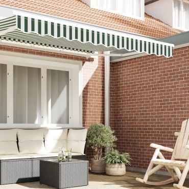 vidaXL Tέντα Valance για πλαίσιο 3 μ Πράσινη και Λευκή 2.8 x 0.2 μ