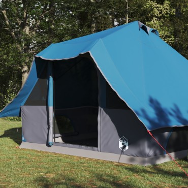 vidaXL Σκηνή Τιπί με στέγη Μπλε 358 x 296 x 258 εκ. ταφτάς