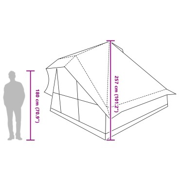 vidaXL Οικογενειακή Τέντα Tipi Γκρι και Πορτοκαλί 10 Ατόμων Αδιάβροχη