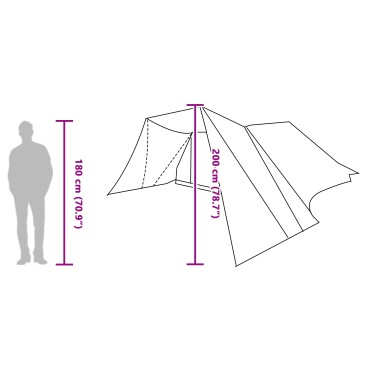 vidaXL Οικογενειακή Σκηνή Πράσινο και μπεζ 660 x 456 x 200 εκ.