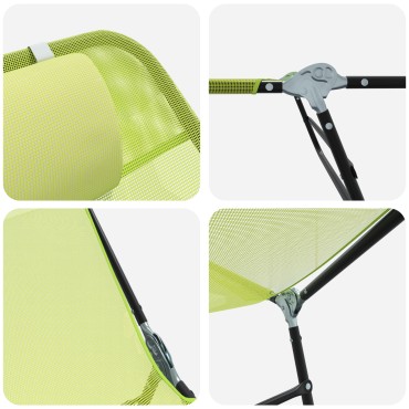 vidaXL Πτυσσόμενη ξαπλώστρα Πράσινο 182x55x85,5cm Textilene