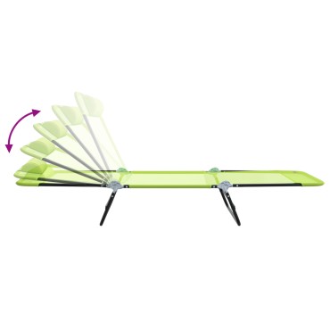 vidaXL Πτυσσόμενη ξαπλώστρα Πράσινο 182x55x85,5cm Textilene