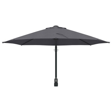 vidaXL Ομπρέλα Στο Patio Ανθρακί Χάλυβας με Επίστρωση Πούδρας, Πολυεστέρας