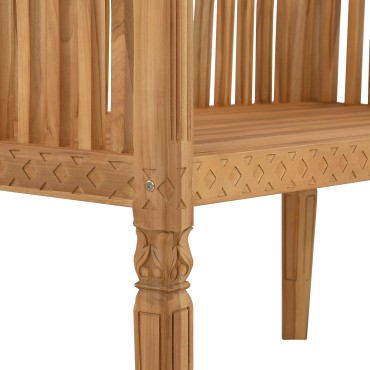 vidaXL Πάγκος Κήπου 127.5x52x80cm Μασίφ Ξύλο Teak