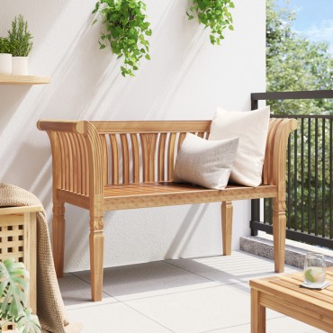 vidaXL Πάγκος Κήπου 127.5x52x80cm Μασίφ Ξύλο Teak