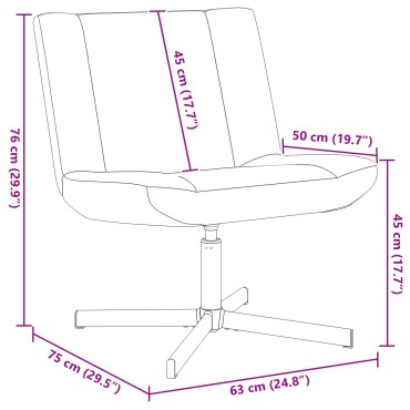 vidaXL Περιστρεφόμενη καρέκλα Σκούρο Γκρι 63x75x76cm ύφασμα