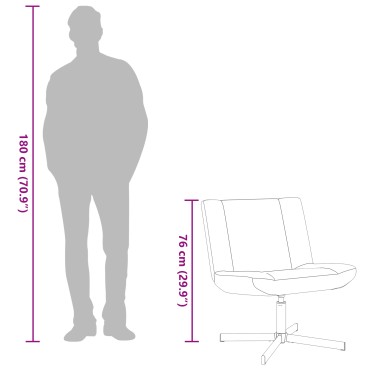 vidaXL Περιστρεφόμενη καρέκλα Κρεμ 63x75x76cm ύφασμα