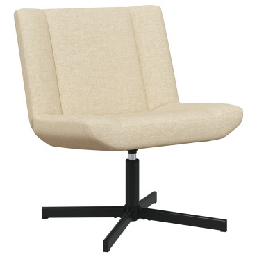 vidaXL Περιστρεφόμενη καρέκλα Κρεμ 63x75x76cm ύφασμα