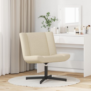 vidaXL Περιστρεφόμενη καρέκλα Κρεμ 63x75x76cm ύφασμα