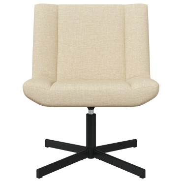 vidaXL Περιστρεφόμενη καρέκλα Κρεμ 63x75x76cm ύφασμα