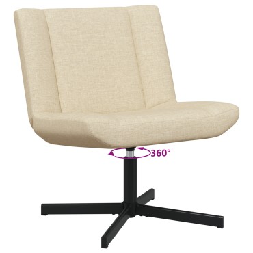 vidaXL Περιστρεφόμενη καρέκλα Κρεμ 63x75x76cm ύφασμα