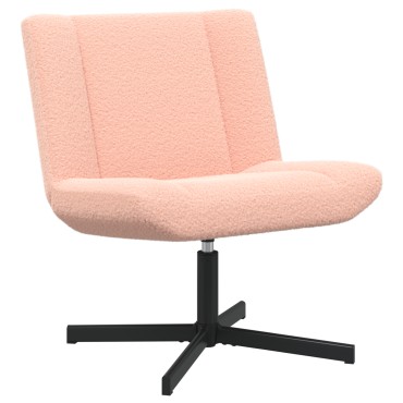 vidaXL Περιστρεφόμενη καρέκλα Ροζ 63x75x76cm Δέρμα Πρόβατου