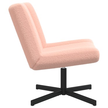 vidaXL Περιστρεφόμενη καρέκλα Ροζ 63x75x76cm Δέρμα Πρόβατου