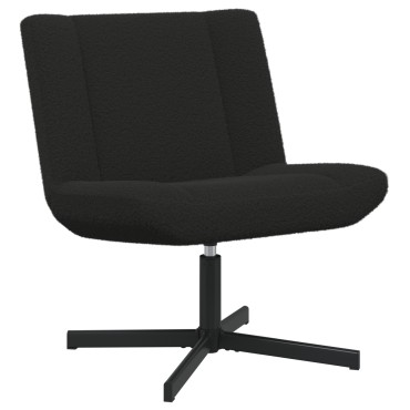vidaXL Περιστρεφόμενη καρέκλα Μαύρο 63x75x76cm Δέρμα Πρόβατου