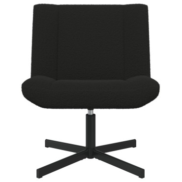 vidaXL Περιστρεφόμενη καρέκλα Μαύρο 63x75x76cm Δέρμα Πρόβατου