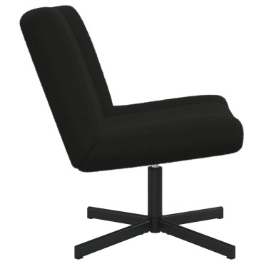 vidaXL Περιστρεφόμενη καρέκλα Μαύρο 63x75x76cm Δέρμα Πρόβατου