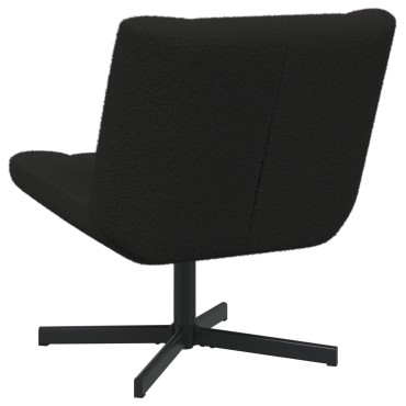 vidaXL Περιστρεφόμενη καρέκλα Μαύρο 63x75x76cm Δέρμα Πρόβατου