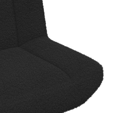 vidaXL Περιστρεφόμενη καρέκλα Μαύρο 63x75x76cm Δέρμα Πρόβατου
