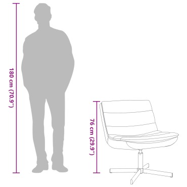 vidaXL Περιστρεφόμενη καρέκλα Μαύρο 63x75x76cm PU