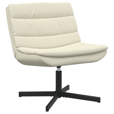 vidaXL Περιστρεφόμενη καρέκλα Κρεμ 63x75x76cm Τεχνητό Δέρμα