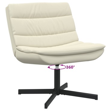 vidaXL Περιστρεφόμενη καρέκλα Κρεμ 63x75x76cm Τεχνητό Δέρμα